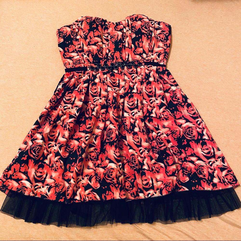 Pink Floral Cocktail Dress